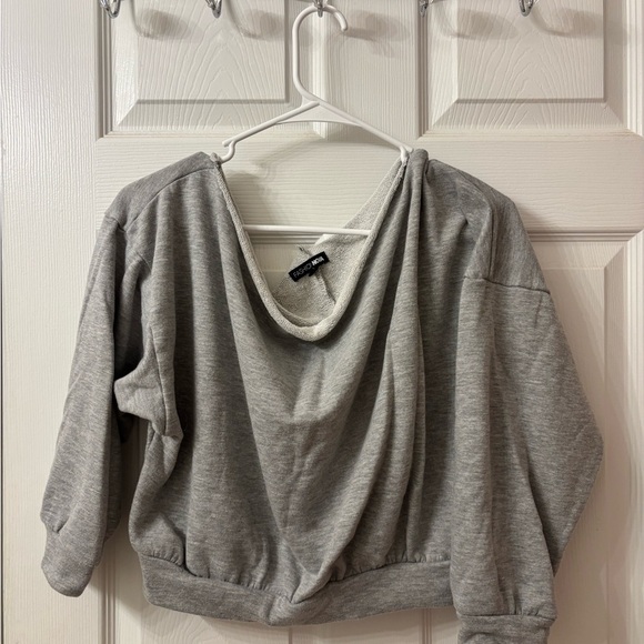 Fashion Nova Sweaters - Fashion Nova Gray Off-Shoulder Cozy Knit Sweater and Pant Set